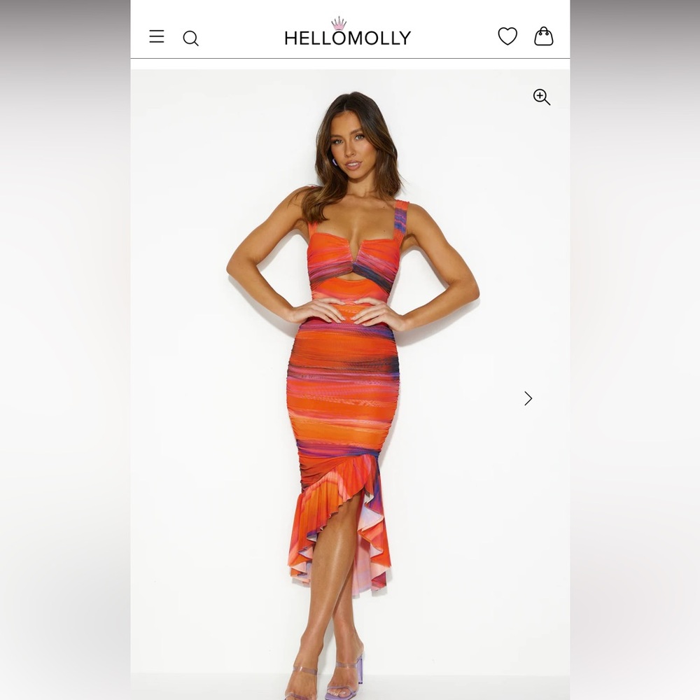 STYLED TO PERFECTION MIDI DRESS ORANGE Hello Molly